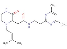 N-[2-(4,6-dimethyl-2-pyrimidinyl)ethyl]-2-[1-(3-methyl-2-buten-1-yl)-3-oxo-2-piperazinyl]acetamide