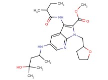 methyl 5-[(3-hydroxy-1,3-dimethylbutyl)amino]-3-[(2-methylbutanoyl)amino]-1-(tetrahydro-2-furanylmethyl)-1H-pyrrolo[2,3-b]pyridine-2-carboxylate