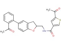 5-acetyl-N-{[5-(2-acetylphenyl)-2,3-dihydro-1-benzofuran-2-yl]methyl}-3-thiophenecarboxamide