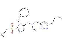 ({1-(cyclohexylmethyl)-2-[(cyclopropylmethyl)sulfonyl]-1H-imidazol-5-yl}methyl)methyl[(5-propyl-1H-pyrazol-3-yl)methyl]amine
