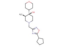 (3R*,4R*)-1-[(5-cyclopentyl-1,2,4-oxadiazol-3-yl)methyl]-3-methyl-4-(tetrahydro-2H-pyran-4-yl)-4-piperidinol