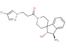 (2R*,3R*)-3-amino-1'-[3-(4-chloro-1H-pyrazol-1-yl)propanoyl]-2,3-dihydrospiro[indene-1,4'-piperidin]-2-ol