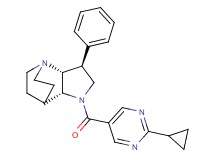 (2R*,3S*,6R*)-5-[(2-cyclopropyl-5-pyrimidinyl)carbonyl]-3-phenyl-1,5-diazatricyclo[5.2.2.0~2,6~]undecane