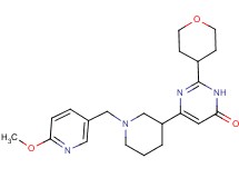 6-{1-[(6-methoxy-3-pyridinyl)methyl]-3-piperidinyl}-2-(tetrahydro-2H-pyran-4-yl)-4(3H)-pyrimidinone trifluoroacetate