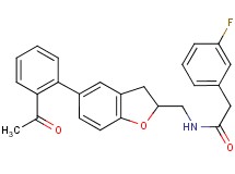 N-{[5-(2-acetylphenyl)-2,3-dihydro-1-benzofuran-2-yl]methyl}-2-(3-fluorophenyl)acetamide