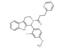 1-(2-fluoro-4-methoxyphenyl)-2-[3-(2-pyridinyl)propanoyl]-2,3,4,9-tetrahydro-1H-beta-carboline