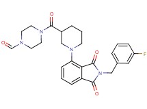 4-({1-[2-(3-fluorobenzyl)-1,3-dioxo-2,3-dihydro-1H-isoindol-4-yl]-3-piperidinyl}carbonyl)-1-piperazinecarbaldehyde