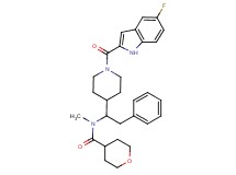 N-(1-{1-[(5-fluoro-1H-indol-2-yl)carbonyl]-4-piperidinyl}-2-phenylethyl)-N-methyltetrahydro-2H-pyran-4-carboxamide