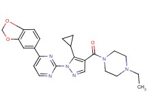4-(1,3-benzodioxol-5-yl)-2-{5-cyclopropyl-4-[(4-ethyl-1-piperazinyl)carbonyl]-1H-pyrazol-1-yl}pyrimidine