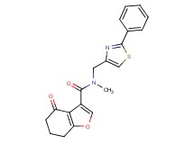 N-methyl-4-oxo-N-[(2-phenyl-1,3-thiazol-4-yl)methyl]-4,5,6,7-tetrahydro-1-benzofuran-3-carboxamide