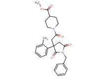 methyl 1-{[1-benzyl-3-(2-methylphenyl)-2,5-dioxo-3-pyrrolidinyl]acetyl}-4-piperidinecarboxylate