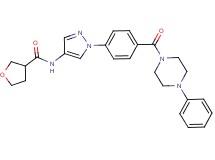 N-(1-{4-[(4-phenyl-1-piperazinyl)carbonyl]phenyl}-1H-pyrazol-4-yl)tetrahydro-3-furancarboxamide