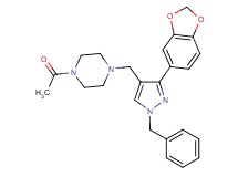 1-acetyl-4-{[3-(1,3-benzodioxol-5-yl)-1-benzyl-1H-pyrazol-4-yl]methyl}piperazine