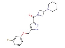 1-[1-({5-[(3-fluorophenoxy)methyl]-1H-pyrazol-3-yl}carbonyl)azetidin-3-yl]piperidine