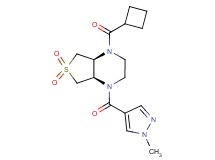 (4aR*,7aS*)-1-(cyclobutylcarbonyl)-4-[(1-methyl-1H-pyrazol-4-yl)carbonyl]octahydrothieno[3,4-b]pyrazine 6,6-dioxide