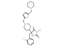 5-(2-fluorobenzyl)-5-(1-{[5-(1-piperidinylmethyl)-2-thienyl]methyl}-4-piperidinyl)-2,4-imidazolidinedione