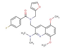 N-{[2-(dimethylamino)-5,8-dimethoxy-3-quinolinyl]methyl}-4-fluoro-N-(2-furylmethyl)benzamide