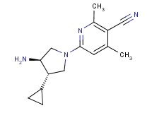 6-[(3R*,4S*)-3-amino-4-cyclopropylpyrrolidin-1-yl]-2,4-dimethylnicotinonitrile