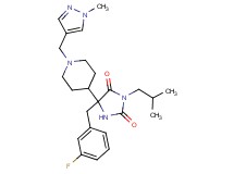 5-(3-fluorobenzyl)-3-isobutyl-5-{1-[(1-methyl-1H-pyrazol-4-yl)methyl]-4-piperidinyl}-2,4-imidazolidinedione