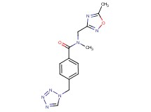 N-methyl-N-[(5-methyl-1,2,4-oxadiazol-3-yl)methyl]-4-(1H-tetrazol-1-ylmethyl)benzamide