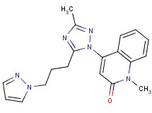 1-methyl-4-{3-methyl-5-[3-(1H-pyrazol-1-yl)propyl]-1H-1,2,4-triazol-1-yl}quinolin-2(1H)-one