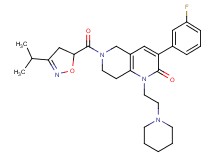 3-(3-fluorophenyl)-6-[(3-isopropyl-4,5-dihydro-5-isoxazolyl)carbonyl]-1-[2-(1-piperidinyl)ethyl]-5,6,7,8-tetrahydro-1,6-naphthyridin-2(1H)-one