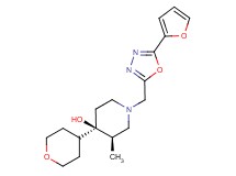 (3R*,4R*)-1-{[5-(2-furyl)-1,3,4-oxadiazol-2-yl]methyl}-3-methyl-4-(tetrahydro-2H-pyran-4-yl)piperidin-4-ol
