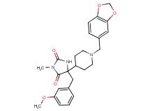 5-[1-(1,3-benzodioxol-5-ylmethyl)-4-piperidinyl]-5-(3-methoxybenzyl)-3-methyl-2,4-imidazolidinedione