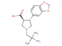 (3S*,4R*)-1-(2-amino-2-methylpropyl)-4-(1,3-benzodioxol-5-yl)-3-pyrrolidinecarboxylic acid
