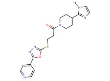 4-[5-({3-[4-(1H-imidazol-2-yl)piperidin-1-yl]-3-oxopropyl}thio)-1,3,4-oxadiazol-2-yl]pyridine