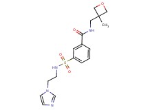 3-({[2-(1H-imidazol-1-yl)ethyl]amino}sulfonyl)-N-[(3-methyloxetan-3-yl)methyl]benzamide