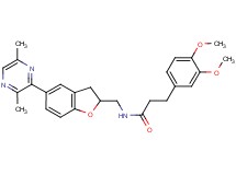 3-(3,4-dimethoxyphenyl)-N-{[5-(3,6-dimethyl-2-pyrazinyl)-2,3-dihydro-1-benzofuran-2-yl]methyl}propanamide