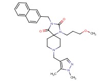 8-[(1,5-dimethyl-1H-pyrazol-4-yl)methyl]-1-(3-methoxypropyl)-3-(2-naphthylmethyl)-1,3,8-triazaspiro[4.5]decane-2,4-dione