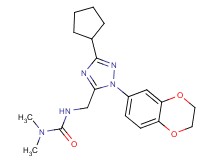N'-{[3-cyclopentyl-1-(2,3-dihydro-1,4-benzodioxin-6-yl)-1H-1,2,4-triazol-5-yl]methyl}-N,N-dimethylurea