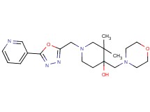 3,3-dimethyl-4-(morpholin-4-ylmethyl)-1-[(5-pyridin-3-yl-1,3,4-oxadiazol-2-yl)methyl]piperidin-4-ol
