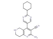 2-amino-4-(2-cyclohexyl-5-pyrimidinyl)-5,6,7,8-tetrahydro-1,6-naphthyridine-3-carbonitrile