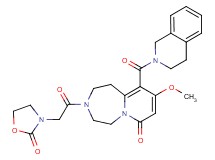 10-(3,4-dihydro-2(1H)-isoquinolinylcarbonyl)-9-methoxy-3-[(2-oxo-1,3-oxazolidin-3-yl)acetyl]-2,3,4,5-tetrahydropyrido[1,2-d][1,4]diazepin-7(1H)-one