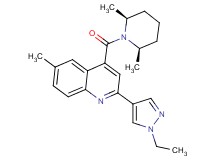4-{[(2R*,6S*)-2,6-dimethylpiperidin-1-yl]carbonyl}-2-(1-ethyl-1H-pyrazol-4-yl)-6-methylquinoline