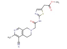 methyl (2-{[(5-cyano-6-methyl-3,4-dihydro-2,7-naphthyridin-2(1H)-yl)acetyl]amino}-1,3-thiazol-5-yl)acetate