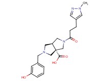 (3aS*,6aS*)-2-(3-hydroxybenzyl)-5-[3-(1-methyl-1H-pyrazol-4-yl)propanoyl]hexahydropyrrolo[3,4-c]pyrrole-3a(1H)-carboxylic acid