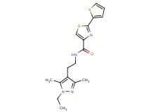 N-[2-(1-ethyl-3,5-dimethyl-1H-pyrazol-4-yl)ethyl]-2-(2-thienyl)-1,3-thiazole-4-carboxamide