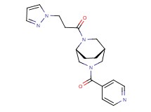 (1S*,5R*)-3-isonicotinoyl-6-[3-(1H-pyrazol-1-yl)propanoyl]-3,6-diazabicyclo[3.2.2]nonane
