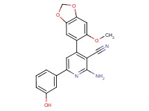 2-amino-6-(3-hydroxyphenyl)-4-(6-methoxy-1,3-benzodioxol-5-yl)nicotinonitrile