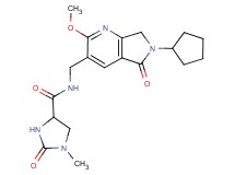 N-[(6-cyclopentyl-2-methoxy-5-oxo-6,7-dihydro-5H-pyrrolo[3,4-b]pyridin-3-yl)methyl]-1-methyl-2-oxoimidazolidine-4-carboxamide