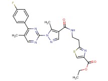 ethyl 2-{2-[({1-[4-(4-fluorophenyl)-5-methyl-2-pyrimidinyl]-5-methyl-1H-pyrazol-4-yl}carbonyl)amino]ethyl}-1,3-thiazole-4-carboxylate