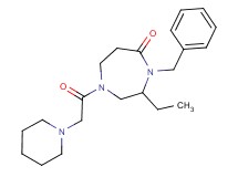 4-benzyl-3-ethyl-1-(piperidin-1-ylacetyl)-1,4-diazepan-5-one