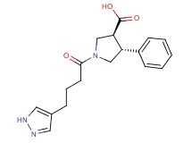 (3S*,4R*)-4-phenyl-1-[4-(1H-pyrazol-4-yl)butanoyl]pyrrolidine-3-carboxylic acid