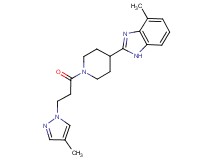 4-methyl-2-{1-[3-(4-methyl-1H-pyrazol-1-yl)propanoyl]-4-piperidinyl}-1H-benzimidazole
