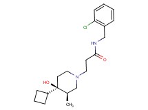 N-(2-chlorobenzyl)-3-[(3R*,4R*)-4-cyclobutyl-4-hydroxy-3-methylpiperidin-1-yl]propanamide