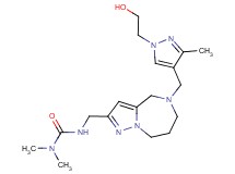 N'-[(5-{[1-(2-hydroxyethyl)-3-methyl-1H-pyrazol-4-yl]methyl}-5,6,7,8-tetrahydro-4H-pyrazolo[1,5-a][1,4]diazepin-2-yl)methyl]-N,N-dimethylurea